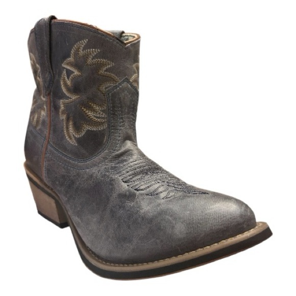 Laredo Women’s Sapphrye Blue Gray Round Toe Cowboy Booties Boots Size 9M - Picture 9 of 14